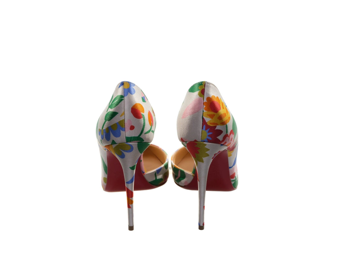 Christian Louboutin Iriza 100 Floral Crepe Satin High Heel Pumps