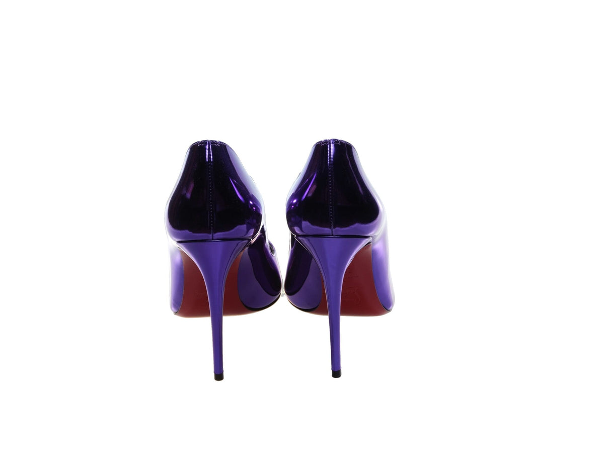 Christian Louboutin Hot Chick 100 - Zapatos de tacón alto de charol con efecto espejo en color morado