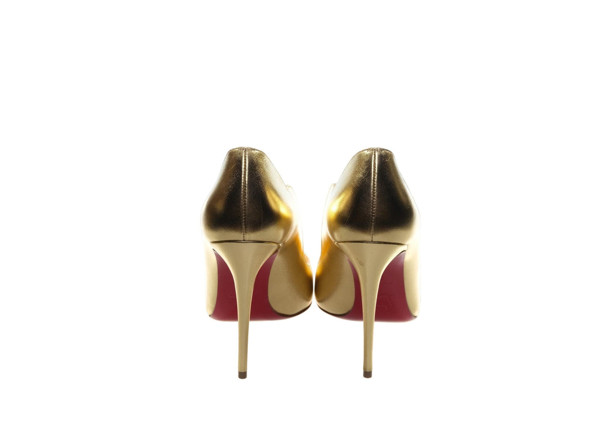 Escarpins à talons hauts dorés Hot Chick 100 de Christian Louboutin