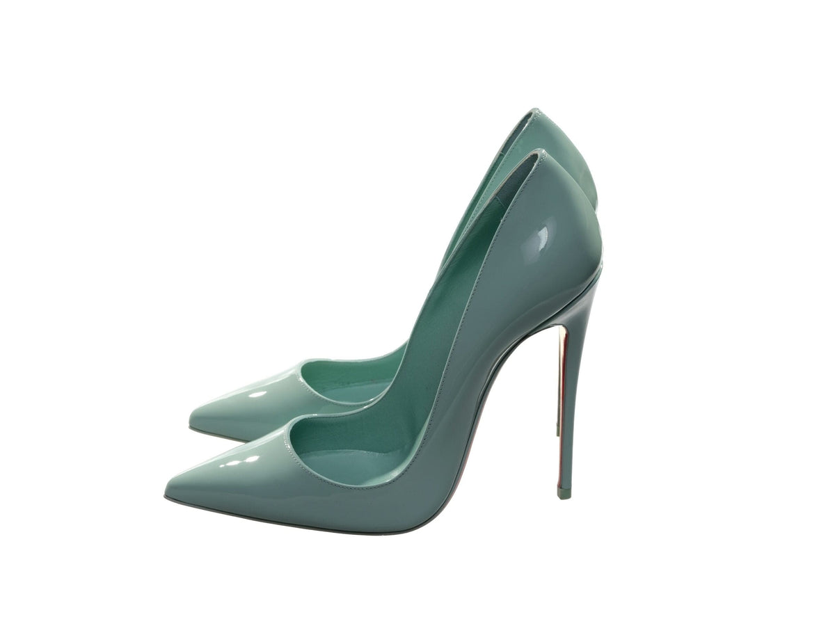 Escarpins à talons hauts en cuir verni vert So Kate 120 de Christian Louboutin