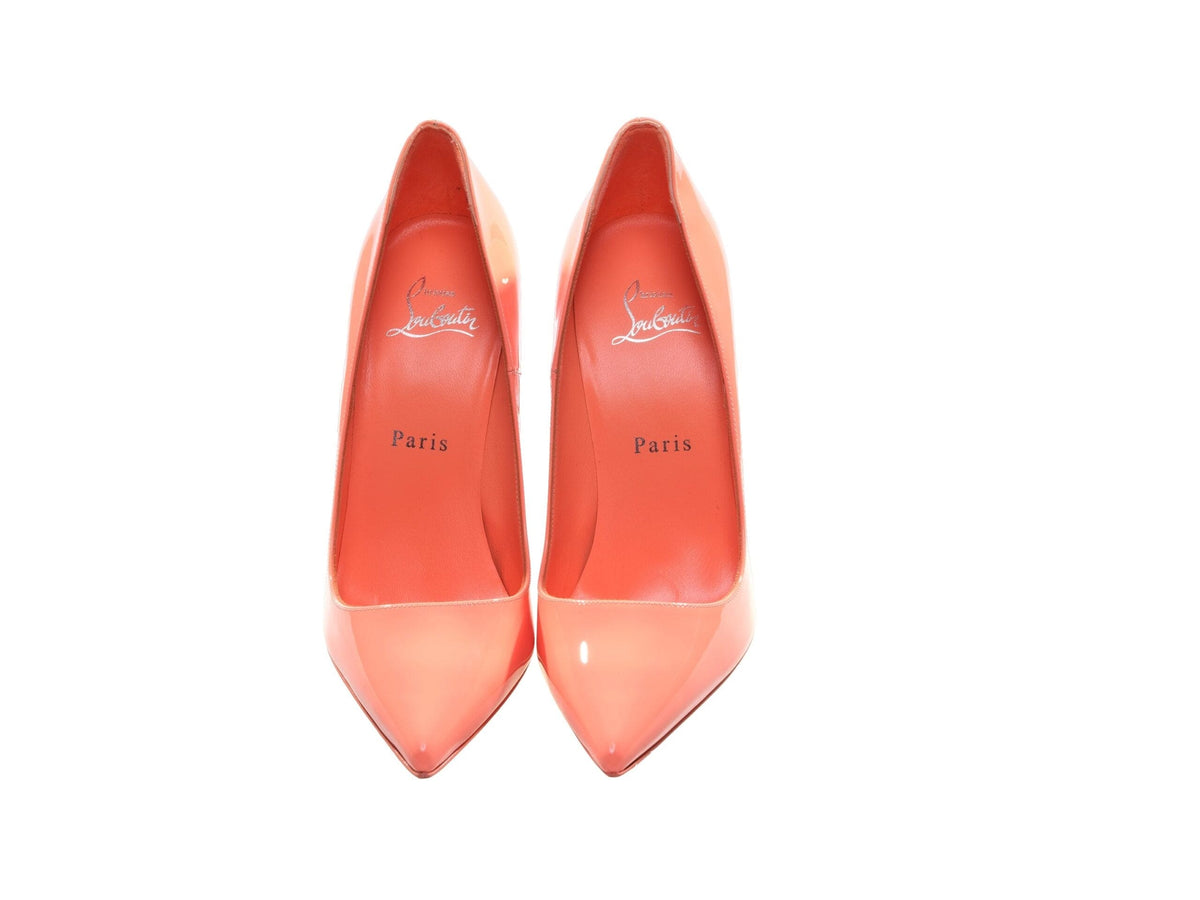 Escarpins à talons hauts en cuir verni orange So Kate 120 de Christian Louboutin