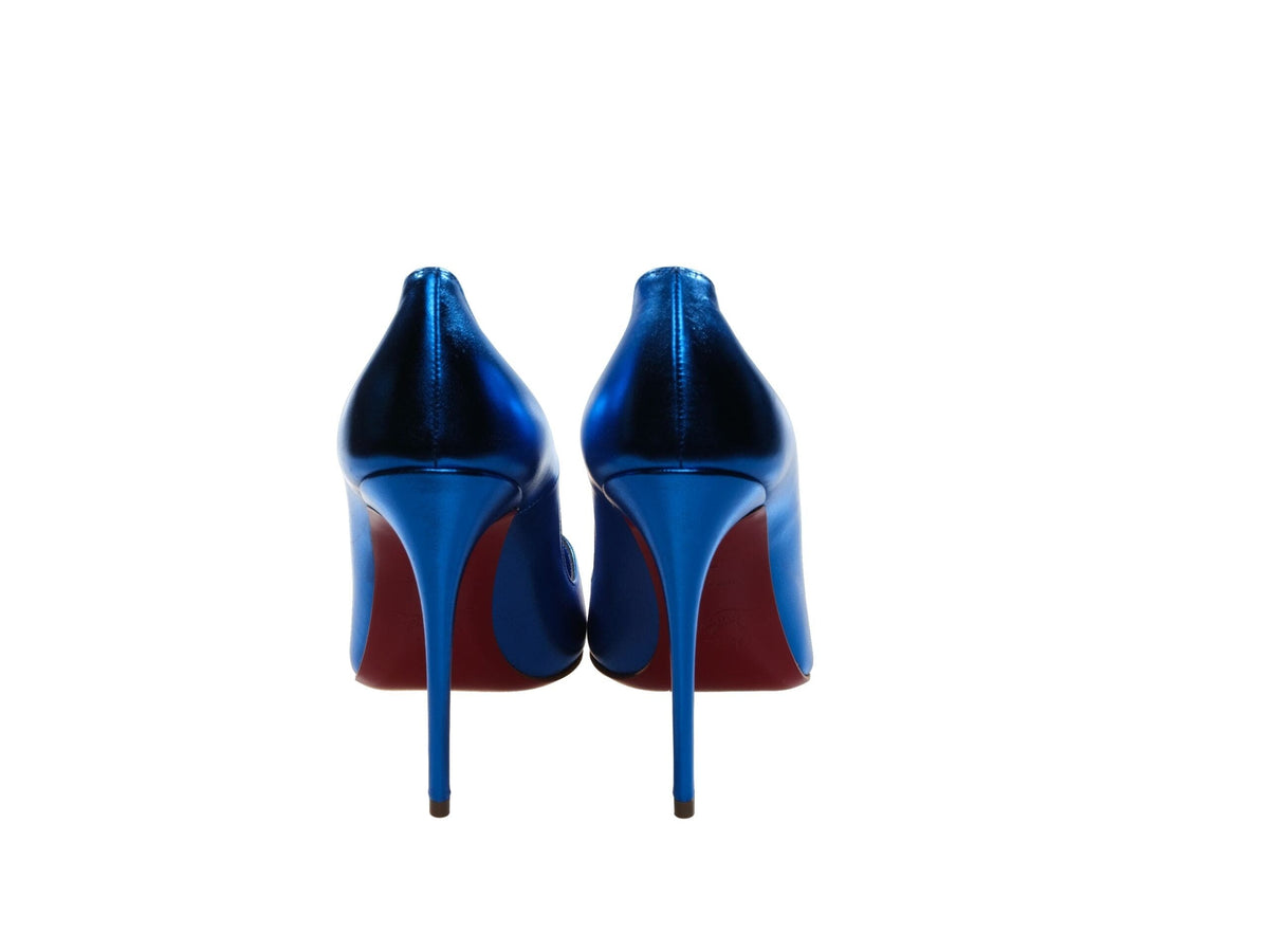 Zapatos de tacón alto de piel laminada azul So Kate de Christian Louboutin