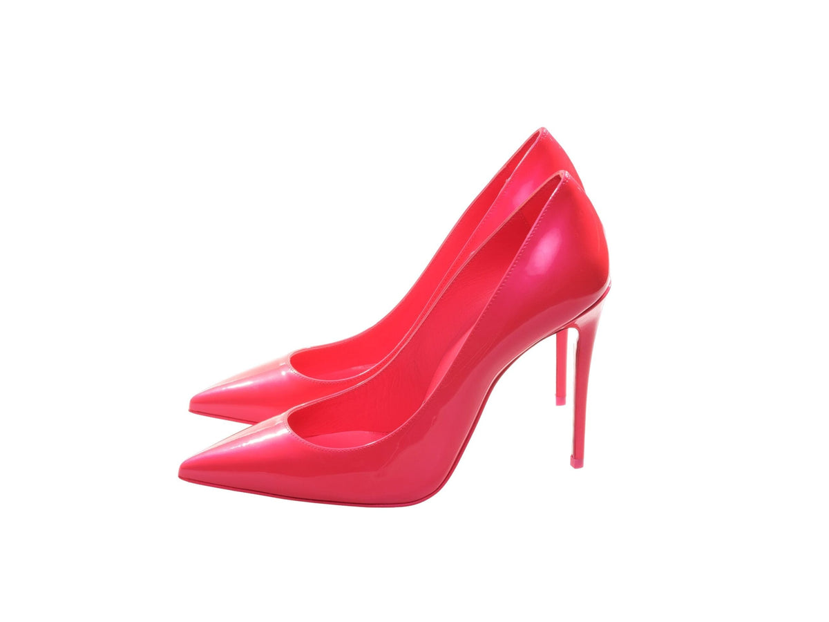 Escarpins à talons hauts en cuir verni rose vif Sporty Kate de Christian Louboutin