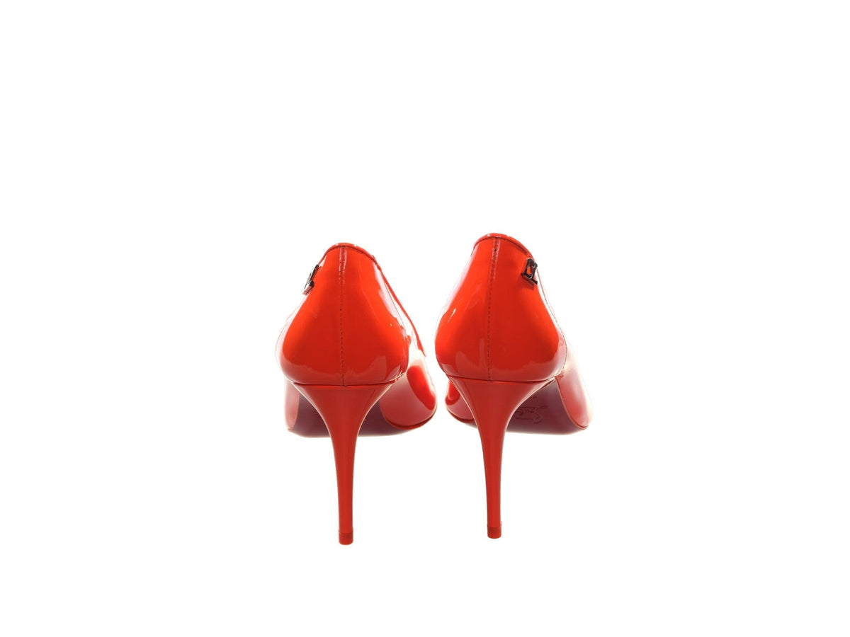 Zapatos de tacón alto de charol naranja Kate Sporty de Christian Louboutin