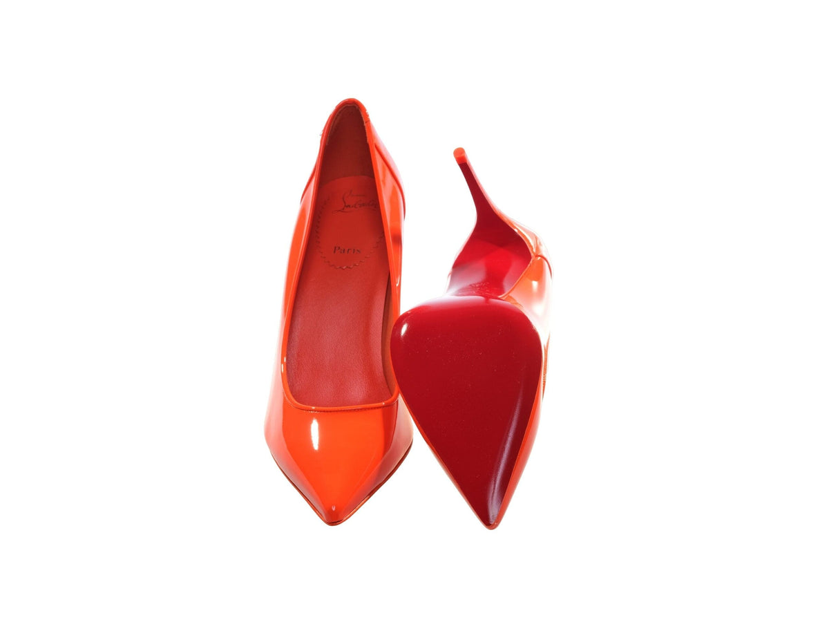 Escarpins à talons hauts en cuir verni orange Sporty Kate de Christian Louboutin