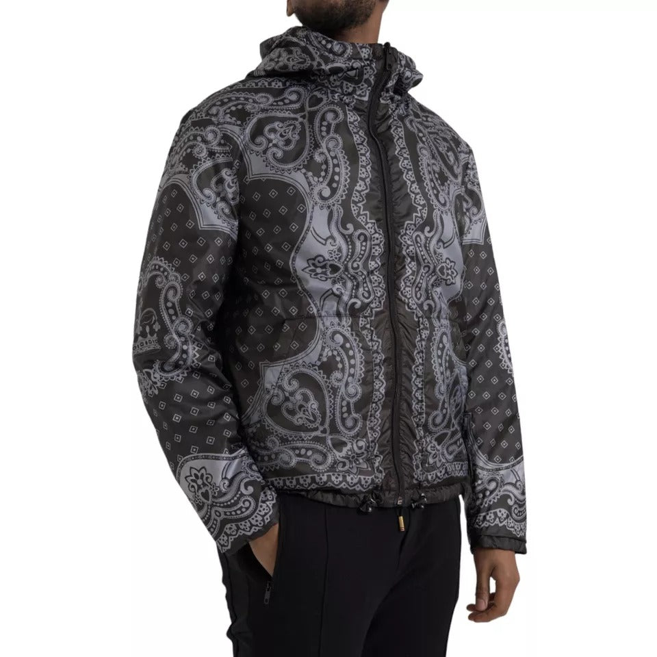 Veste bomber zippée à capuche et bandana grise Dolce &amp; Gabbana