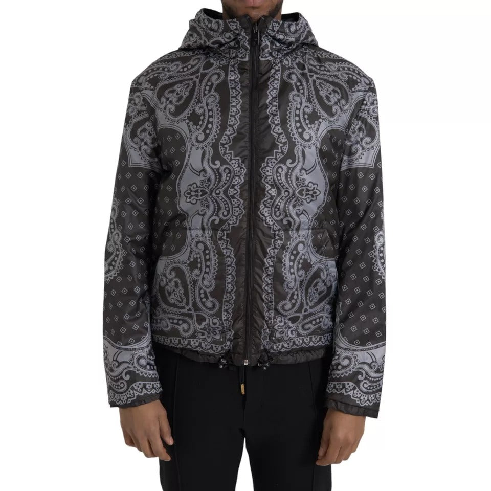 Veste bomber zippée à capuche et bandana grise Dolce &amp; Gabbana