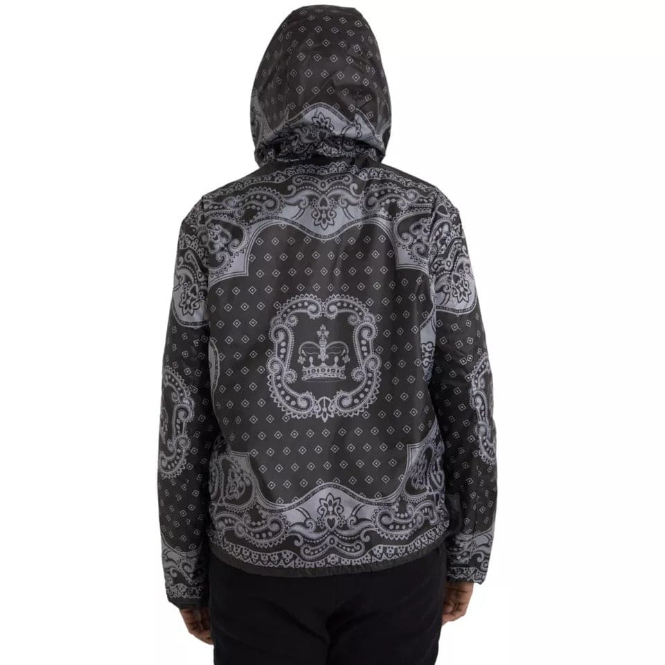 Veste bomber zippée à capuche et bandana grise Dolce &amp; Gabbana