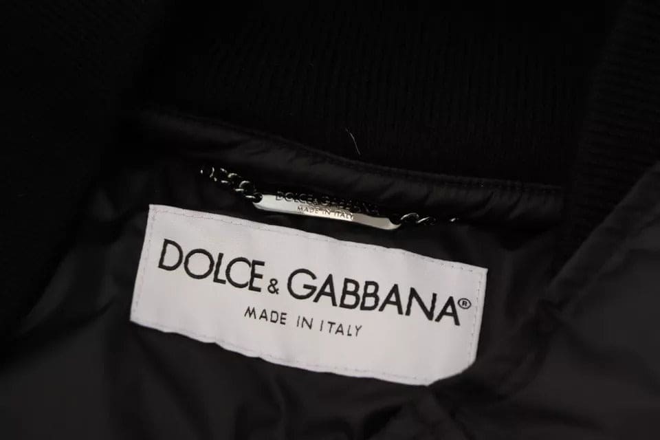 Dolce &amp; Gabbana Parka à capuche en polyester noir Veste d'hiver