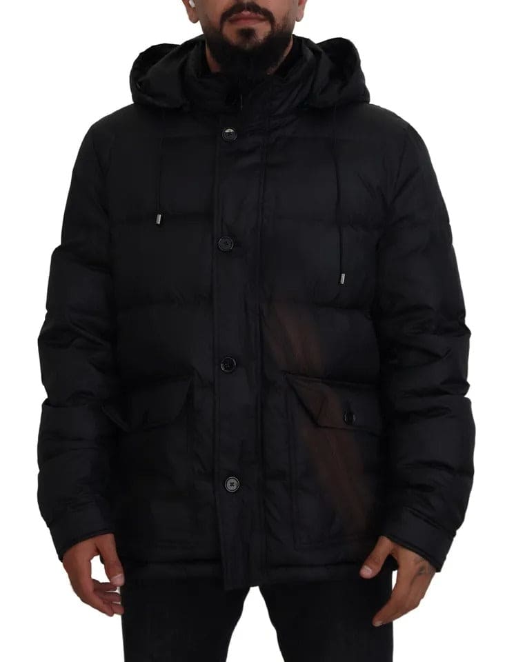 Dolce &amp; Gabbana Parka à capuche en polyester noir Veste d'hiver