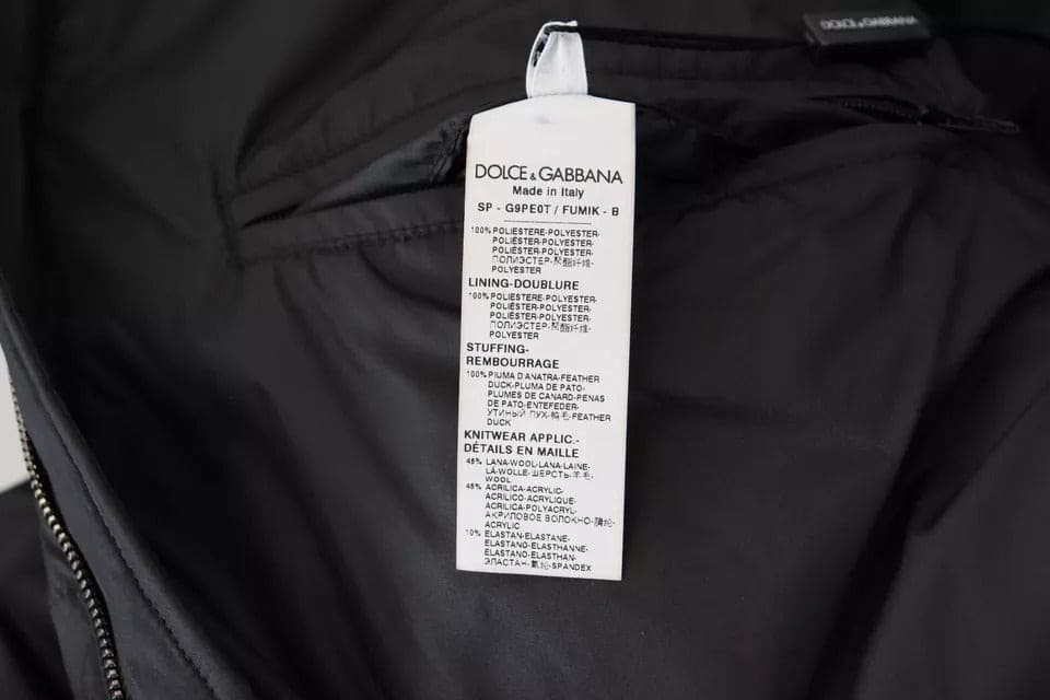 Dolce &amp; Gabbana Parka à capuche en polyester noir Veste d'hiver