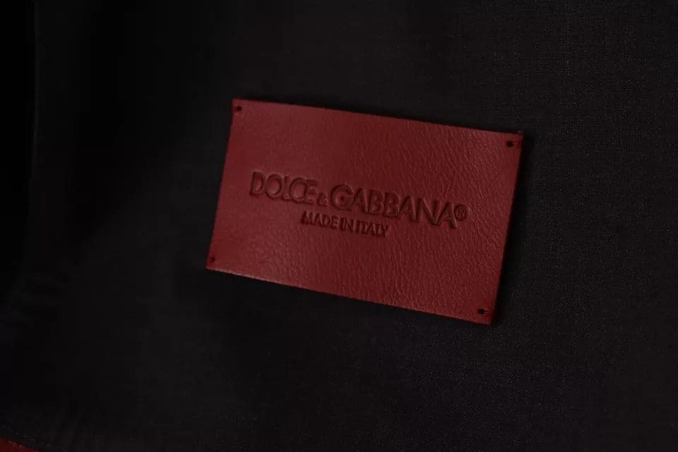 Manteau croisé en cuir rouge Dolce &amp; Gabbana