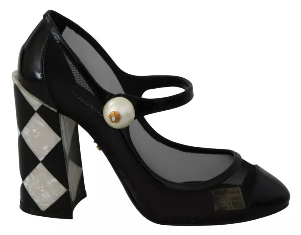 Escarpins Mary Janes Harlequin noirs à ornements Dolce &amp; Gabbana