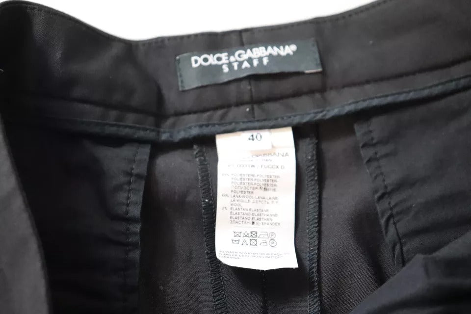 Pantalones negros de talle alto y corte cónico de Dolce &amp; Gabbana