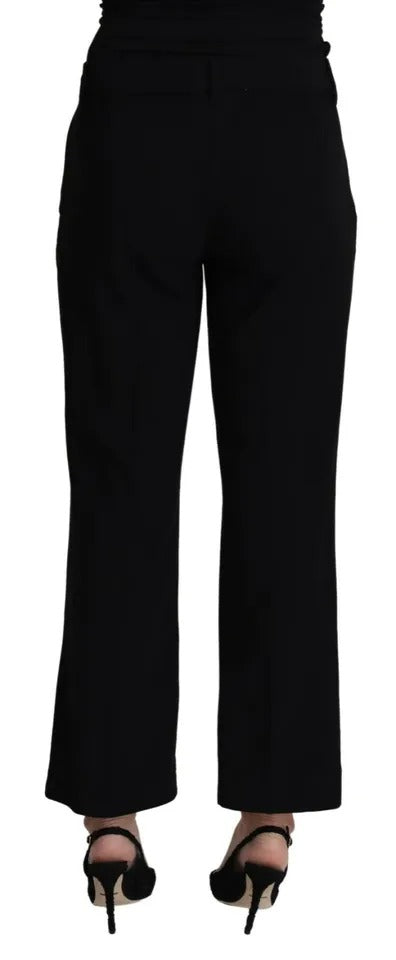 Pantalon Capri court en laine stretch noire Dolce &amp; Gabbana