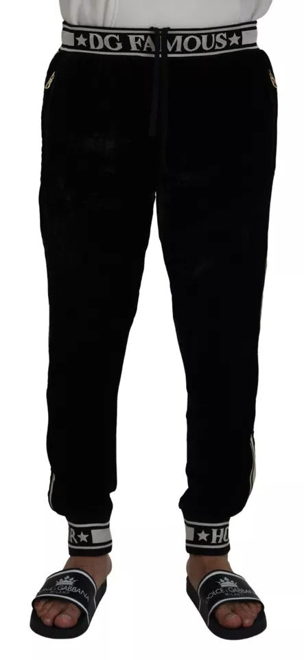 Pantalon de jogging en coton noir Dolce &amp; Gabbana