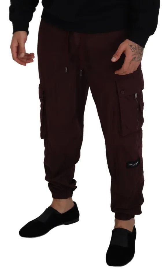 Pantalon de jogging cargo bordeaux Dolce &amp; Gabbana en coton