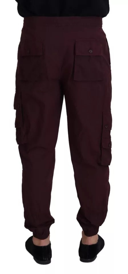 Pantalón jogger cargo burdeos de algodón de Dolce &amp; Gabbana