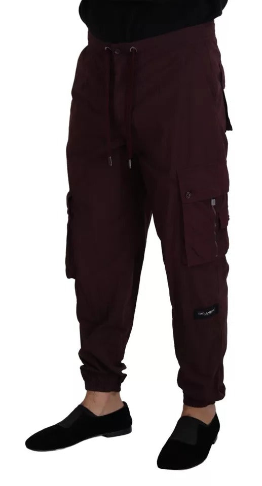 Pantalon de jogging cargo bordeaux Dolce &amp; Gabbana en coton