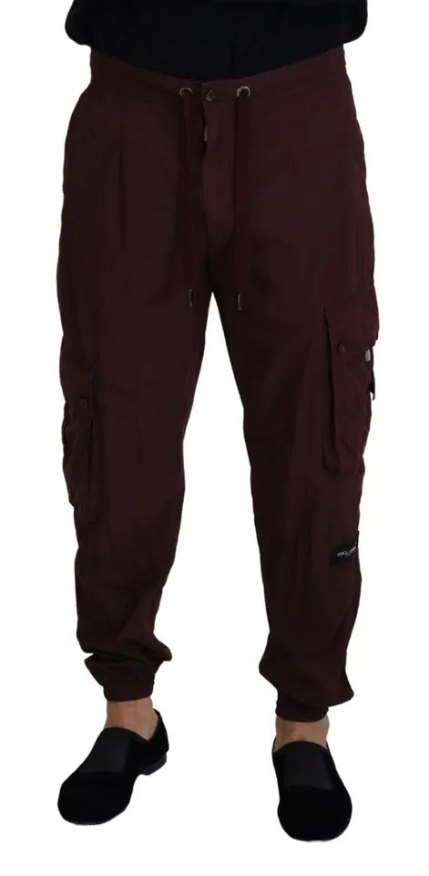 Pantalon de jogging cargo bordeaux Dolce &amp; Gabbana en coton