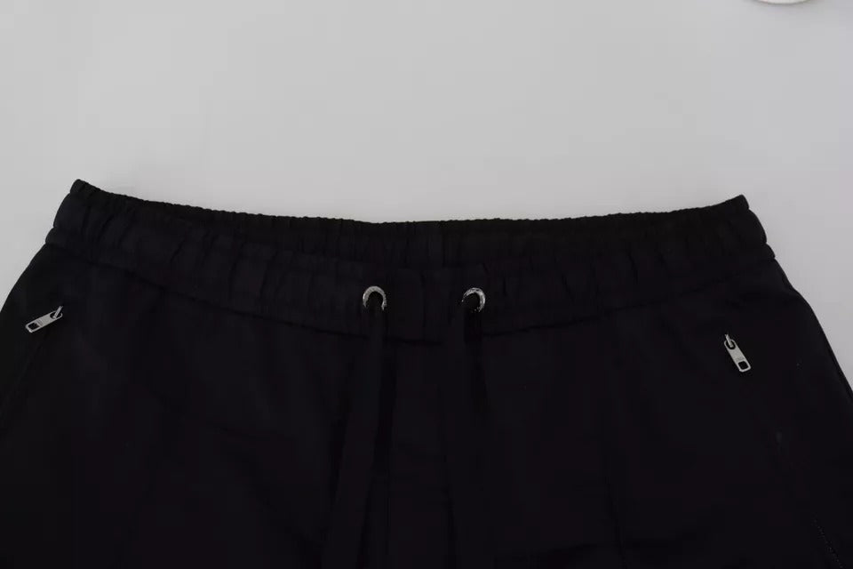 Pantalón de jogging negro de algodón elástico de Dolce &amp; Gabbana