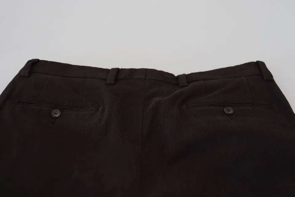 Pantalon skinny marron en coton stretch pour homme Dolce &amp; Gabbana