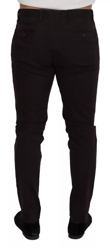 Pantalon skinny marron en coton stretch pour homme Dolce &amp; Gabbana