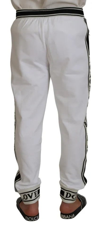 Pantalones de jogging de algodón con logo blanco de Dolce &amp; Gabbana