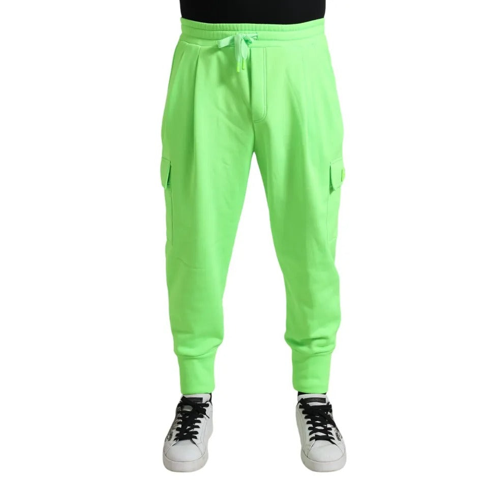 Pantalon de jogging en polyester vert fluo Dolce &amp; Gabbana