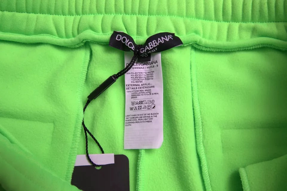 Dolce & Gabbana Neon Green Polyester Jogger Sweatpants Pants