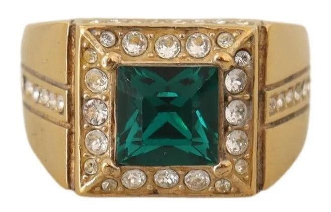 Bague Dolce &amp; Gabbana en argent 925 plaqué or et cristal vert