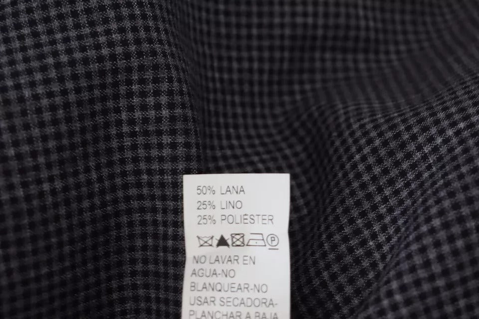 Chemise décontractée à manches longues et col à carreaux noirs et gris Dolce &amp; Gabbana