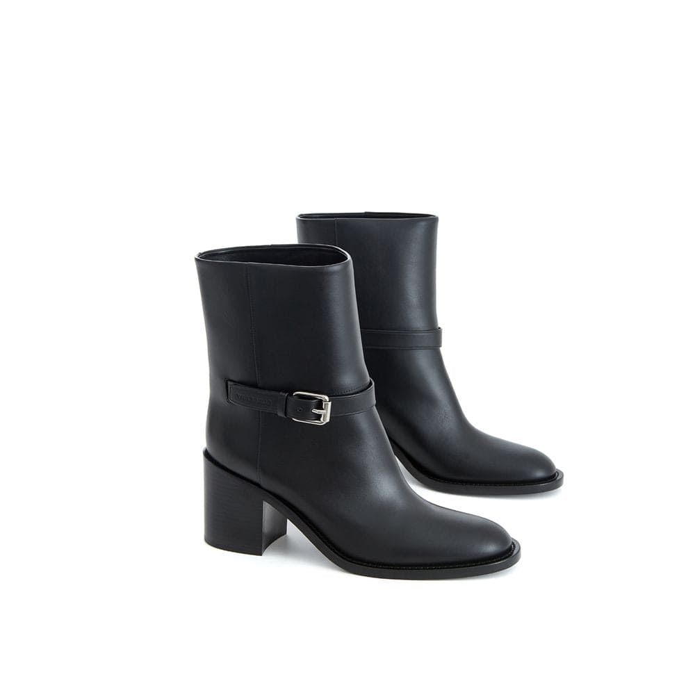 Botte en cuir noir Burberry