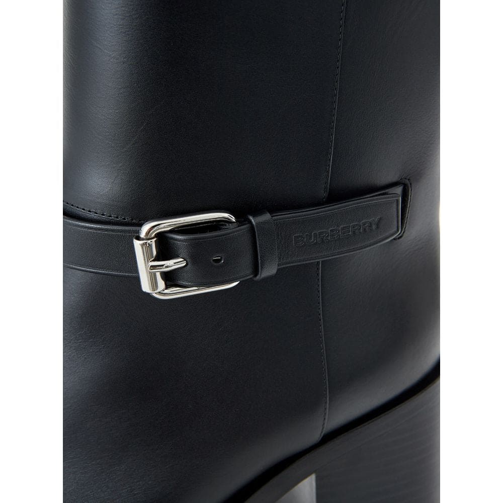 Botte en cuir noir Burberry