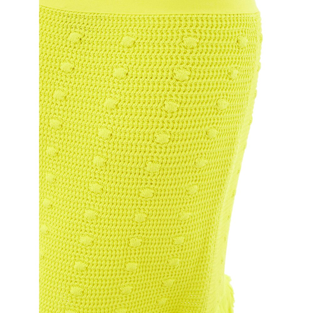 Falda de algodón amarilla de Bottega Veneta