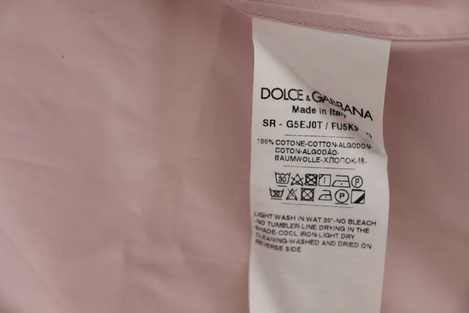 Chemise habillée en coton rose clair pour homme Dolce &amp; Gabbana