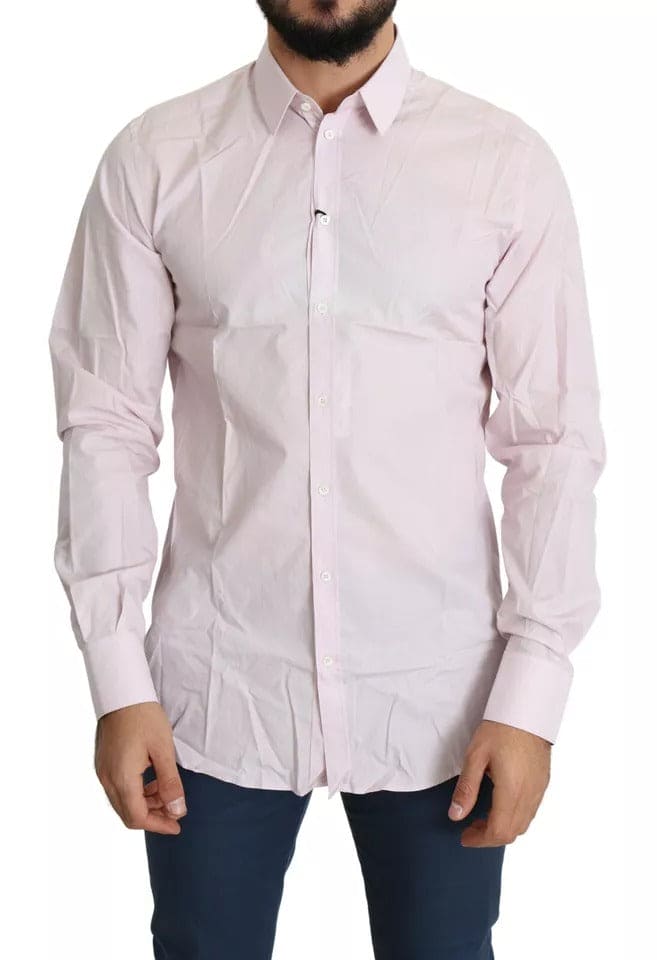 Chemise habillée en coton rose clair pour homme Dolce &amp; Gabbana