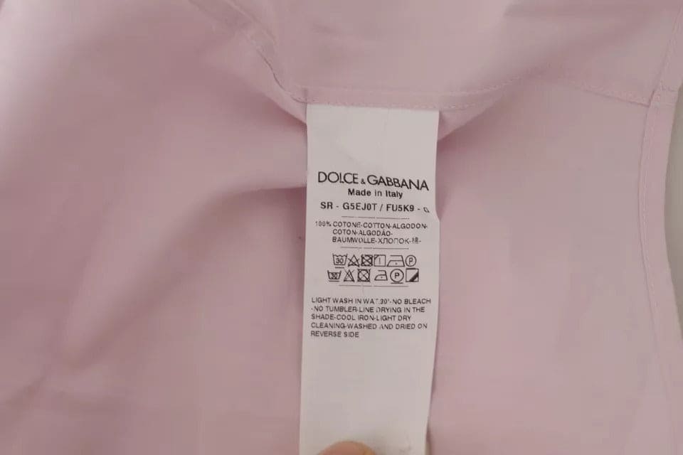 Vestido formal de algodón rosa claro Dolce &amp; Gabbana para hombre Camisa dorada