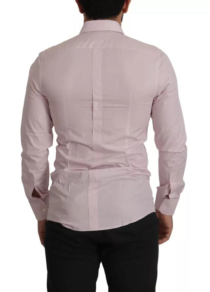 Vestido formal de algodón rosa claro Dolce &amp; Gabbana para hombre Camisa dorada