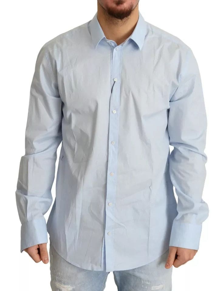 Chemise habillée MARTINI en coton stretch bleu clair Dolce &amp; Gabbana