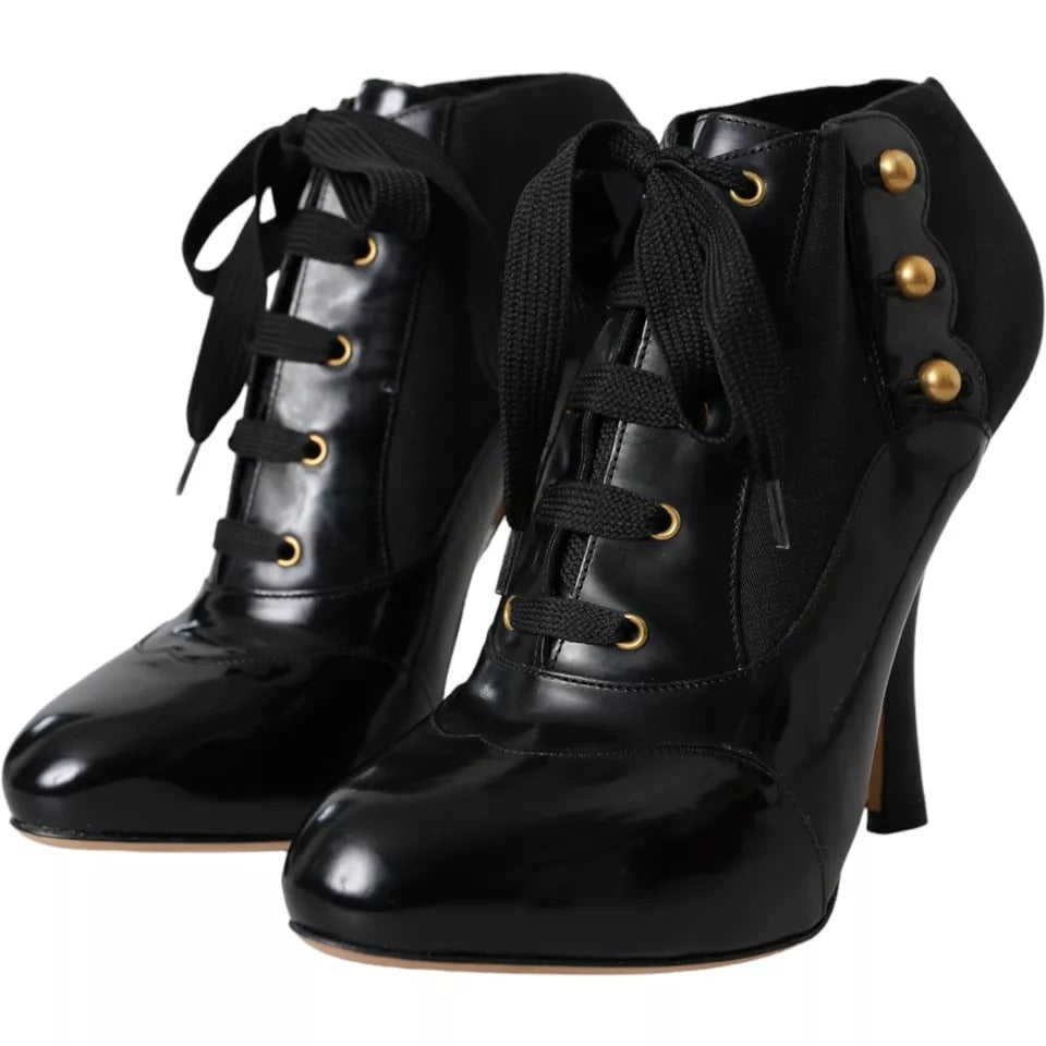 Bottines en jersey stretch noires Dolce &amp; Gabbana