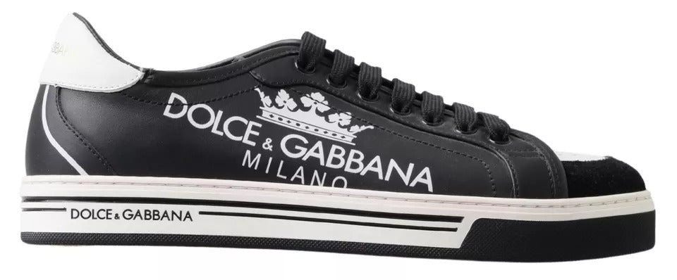 Zapatillas deportivas de piel negra Crown Milano de Dolce &amp; Gabbana