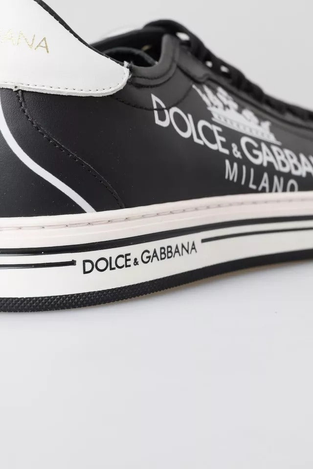 Baskets en cuir noir Crown Milano de Dolce &amp; Gabbana Chaussures décontractées