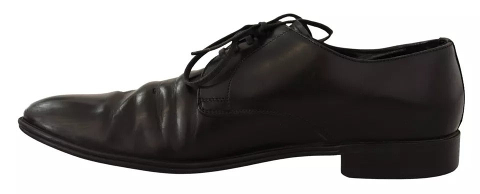 Zapatos formales Derby de cuero negro de Dolce &amp; Gabbana