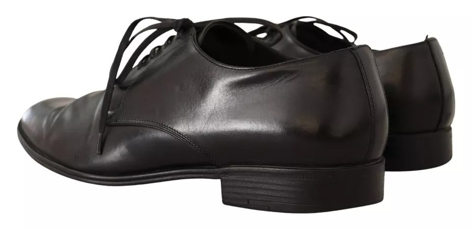 Zapatos formales Derby de cuero negro de Dolce &amp; Gabbana