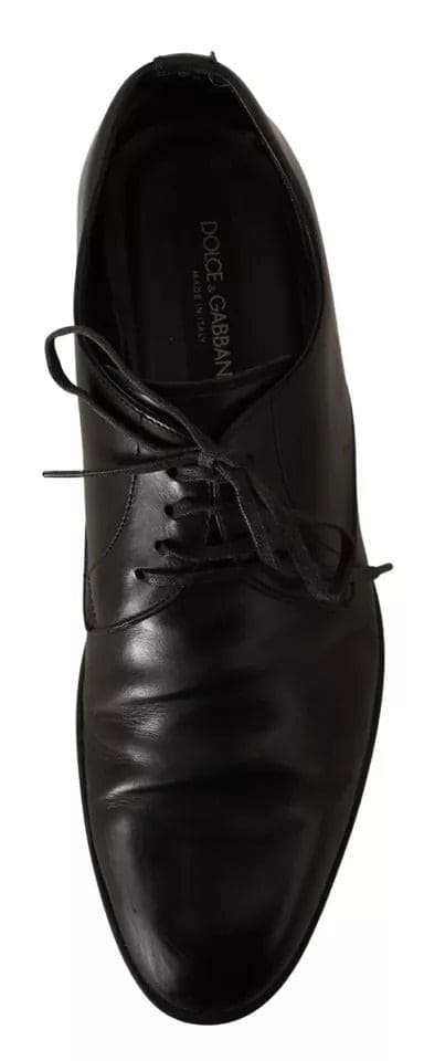 Zapatos formales Derby de cuero negro de Dolce &amp; Gabbana