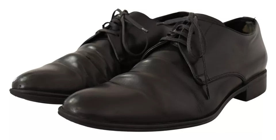 Chaussures habillées Derby en cuir noir Dolce &amp; Gabbana