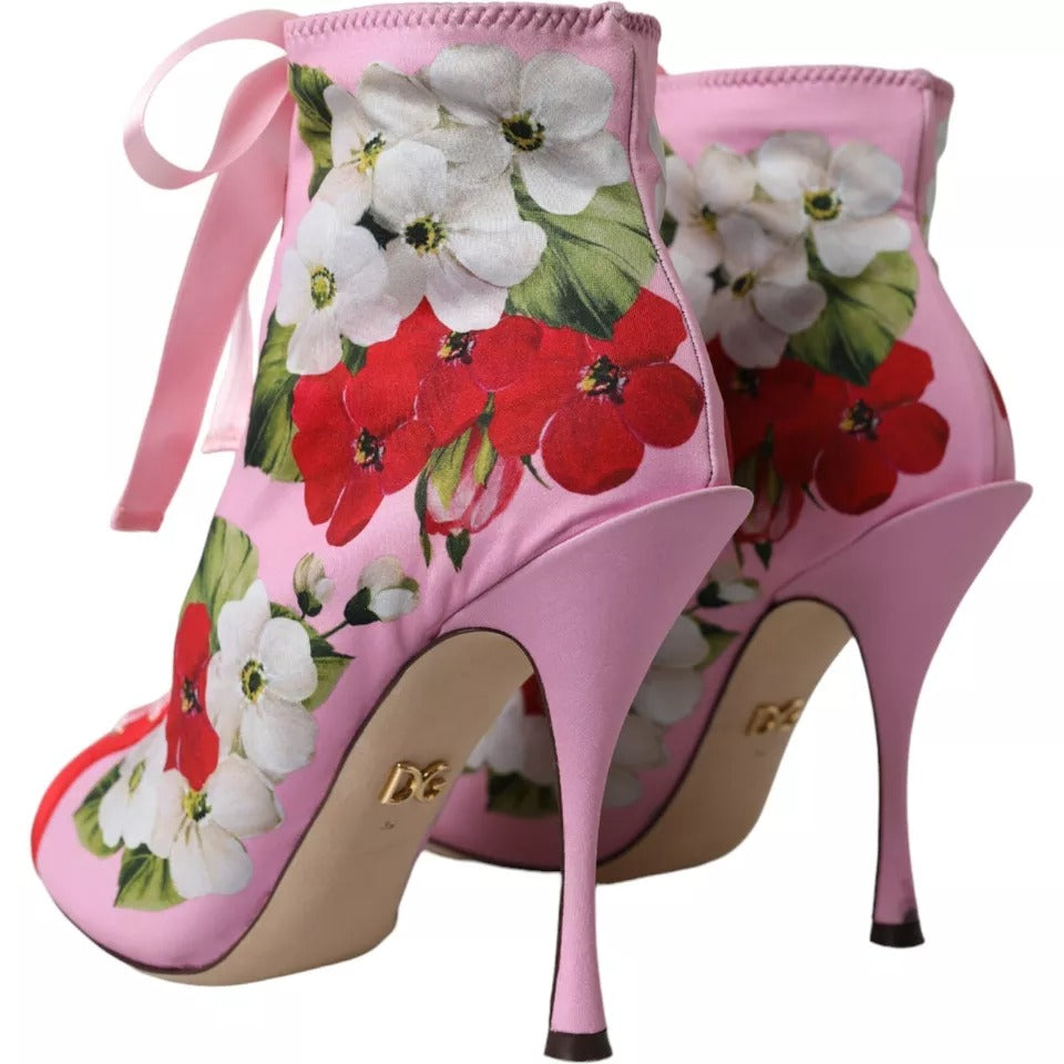 Bottes extensibles en jersey multicolore Dolce &amp; Gabbana Chaussures à talons ouverts