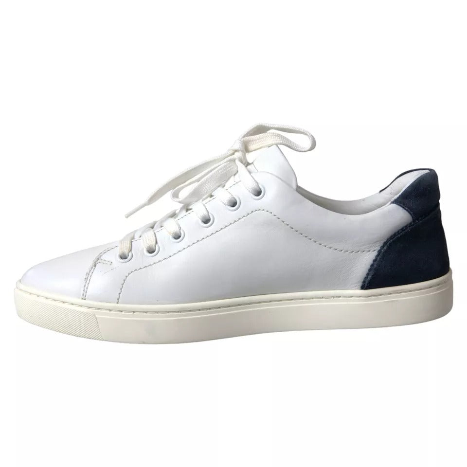 Baskets basses en cuir blanc et noir Dolce &amp; Gabbana Chaussures Portofino