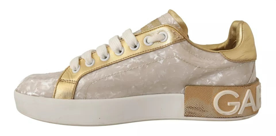 Zapatillas deportivas blancas de madreperla Portofino de Dolce &amp; Gabbana